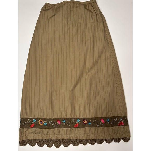 Johnny Was embroidered maxi skirt brown cotton boho USA XS - Picture 2 of 7
